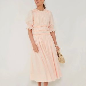 NWT hunter bell Gregory smocked midi dress